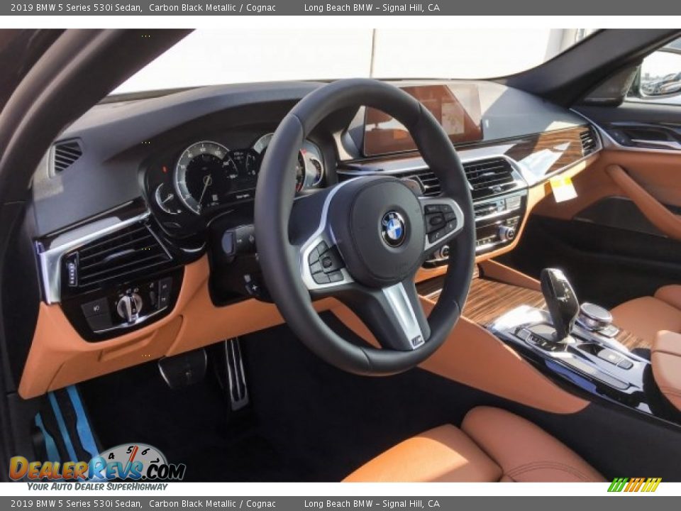 2019 BMW 5 Series 530i Sedan Carbon Black Metallic / Cognac Photo #4