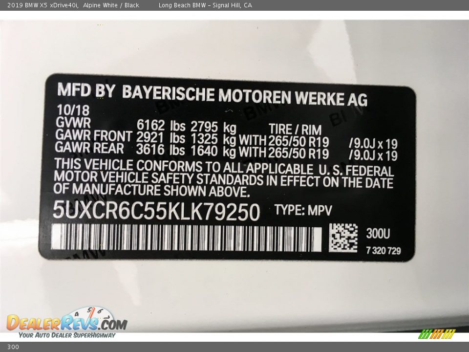 BMW Color Code 300 Alpine White