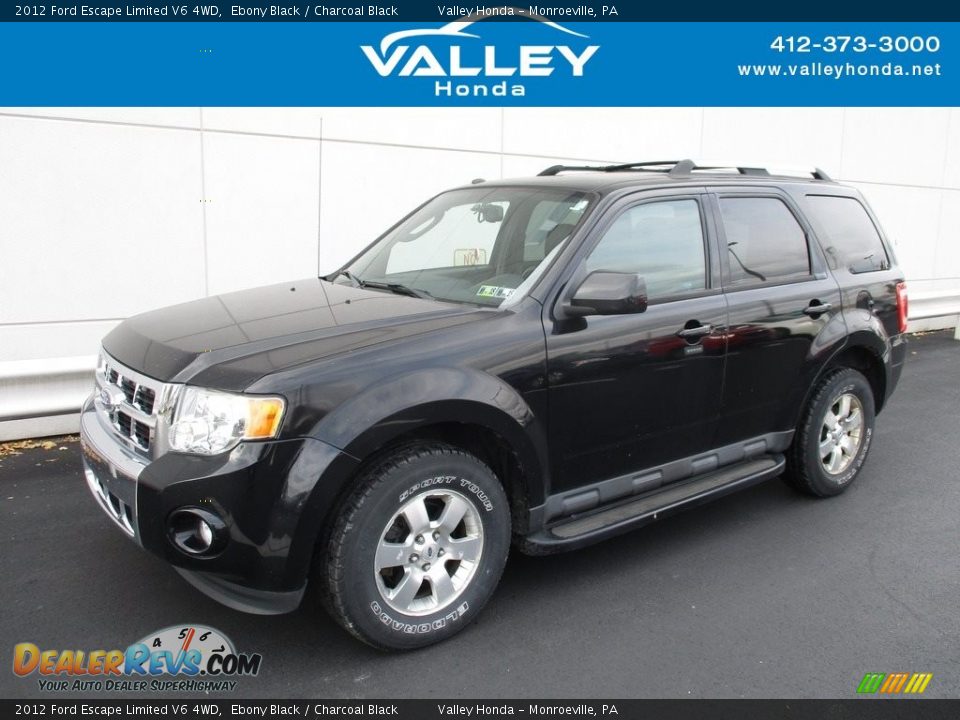 2012 Ford Escape Limited V6 4WD Ebony Black / Charcoal Black Photo #1