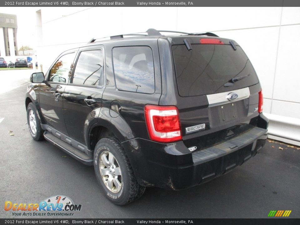 2012 Ford Escape Limited V6 4WD Ebony Black / Charcoal Black Photo #3