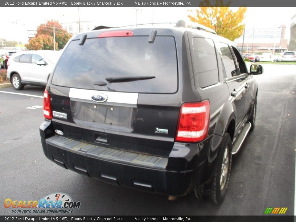 2012 Ford Escape Limited V6 4WD Ebony Black / Charcoal Black Photo #5