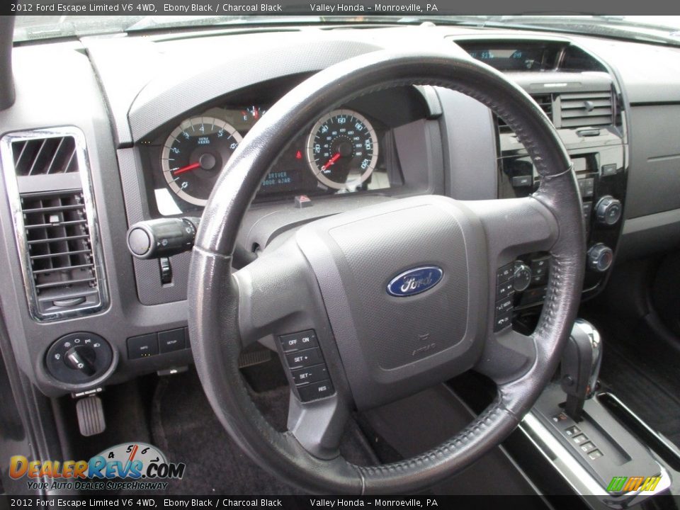 2012 Ford Escape Limited V6 4WD Ebony Black / Charcoal Black Photo #14