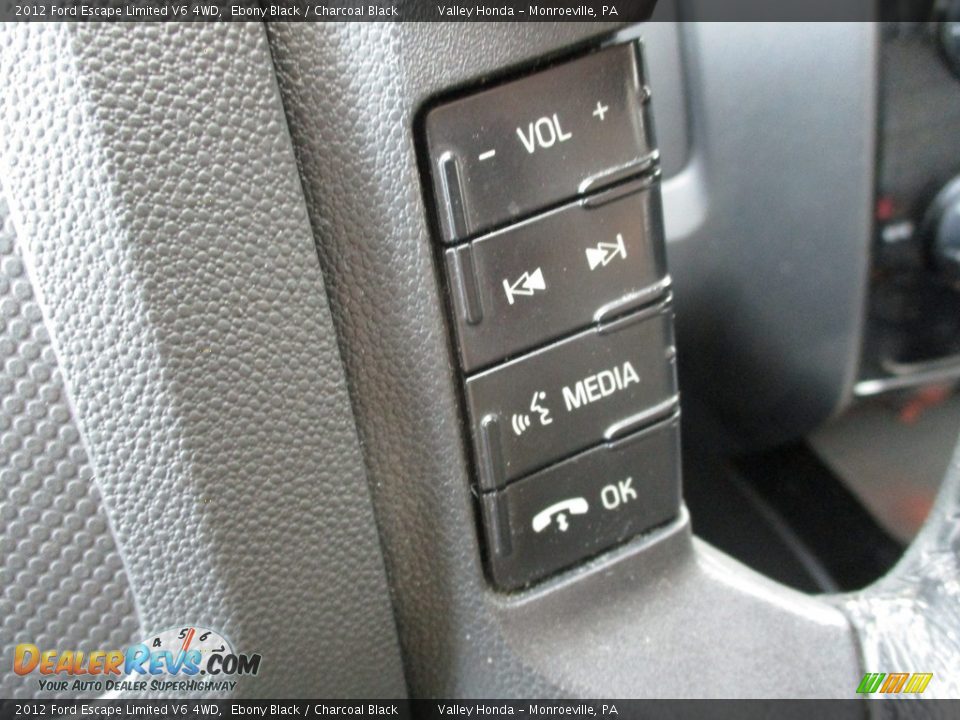 2012 Ford Escape Limited V6 4WD Ebony Black / Charcoal Black Photo #18