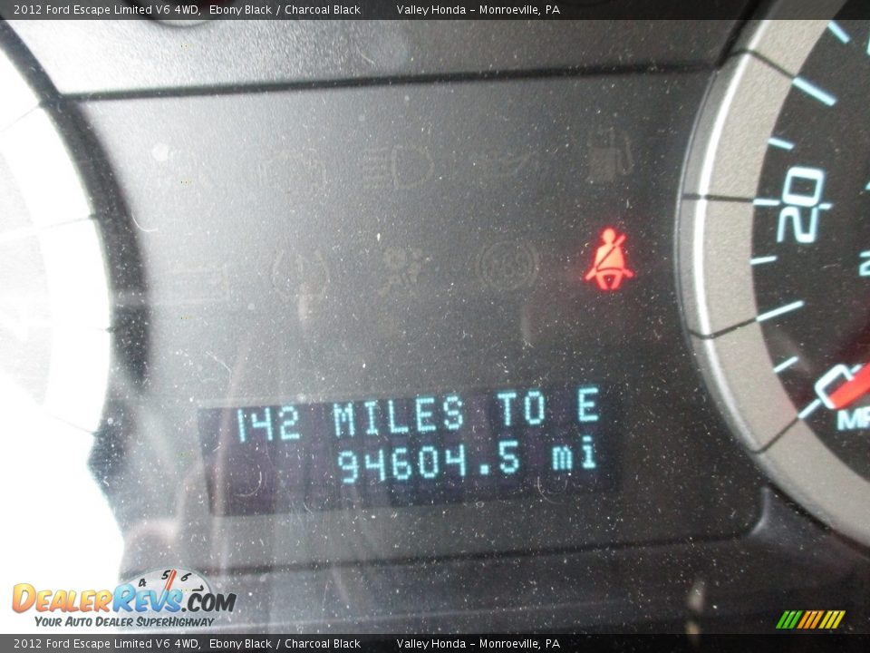 2012 Ford Escape Limited V6 4WD Ebony Black / Charcoal Black Photo #20