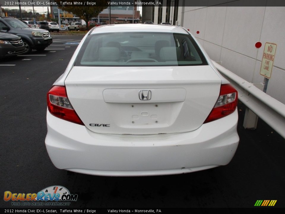 2012 Honda Civic EX-L Sedan Taffeta White / Beige Photo #4