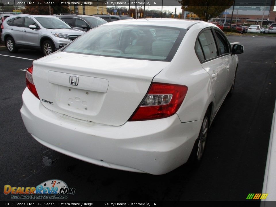 2012 Honda Civic EX-L Sedan Taffeta White / Beige Photo #5