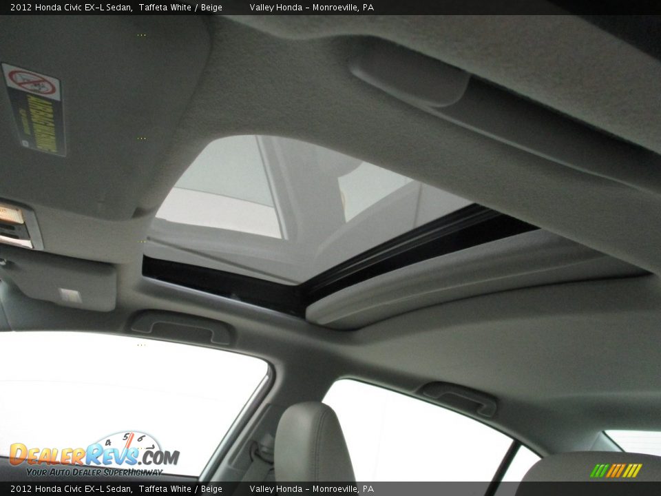 2012 Honda Civic EX-L Sedan Taffeta White / Beige Photo #11