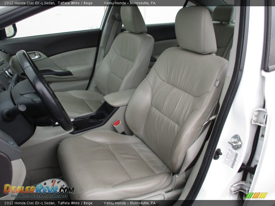 2012 Honda Civic EX-L Sedan Taffeta White / Beige Photo #12