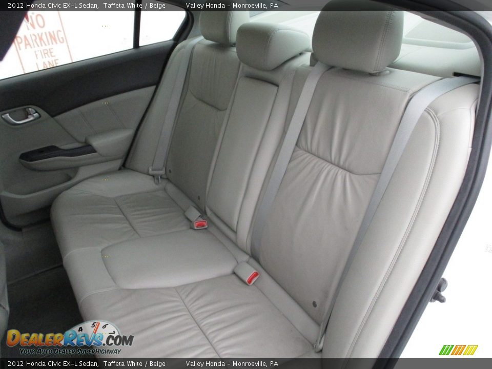 2012 Honda Civic EX-L Sedan Taffeta White / Beige Photo #13