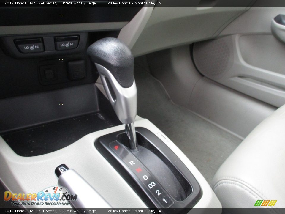 2012 Honda Civic EX-L Sedan Taffeta White / Beige Photo #15