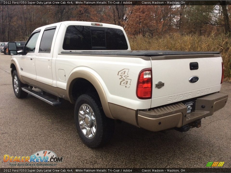 2012 Ford F350 Super Duty Lariat Crew Cab 4x4 White Platinum Metallic Tri-Coat / Adobe Photo #4