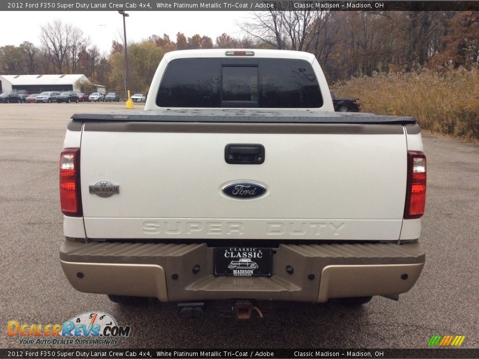 2012 Ford F350 Super Duty Lariat Crew Cab 4x4 White Platinum Metallic Tri-Coat / Adobe Photo #5