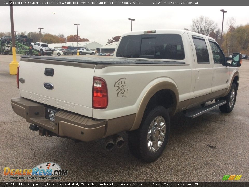 2012 Ford F350 Super Duty Lariat Crew Cab 4x4 White Platinum Metallic Tri-Coat / Adobe Photo #7