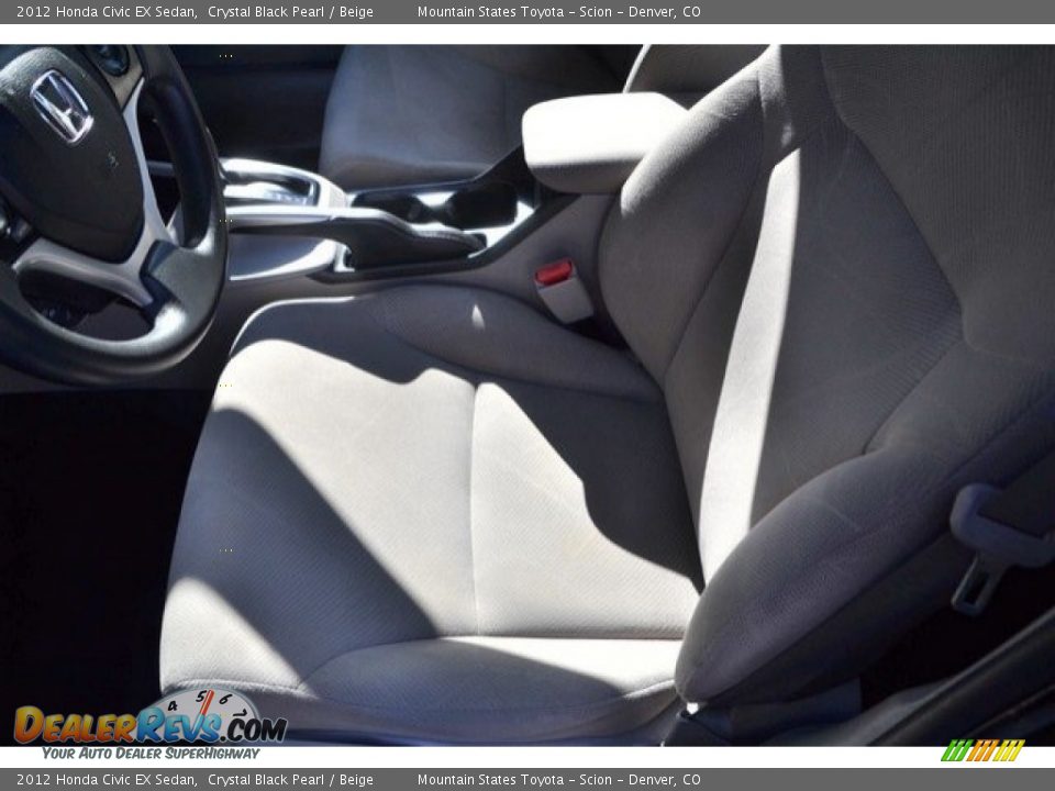 2012 Honda Civic EX Sedan Crystal Black Pearl / Beige Photo #11