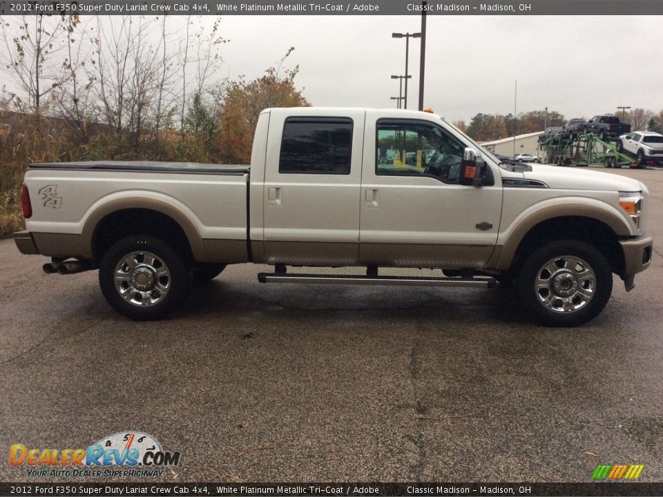 2012 Ford F350 Super Duty Lariat Crew Cab 4x4 White Platinum Metallic Tri-Coat / Adobe Photo #8