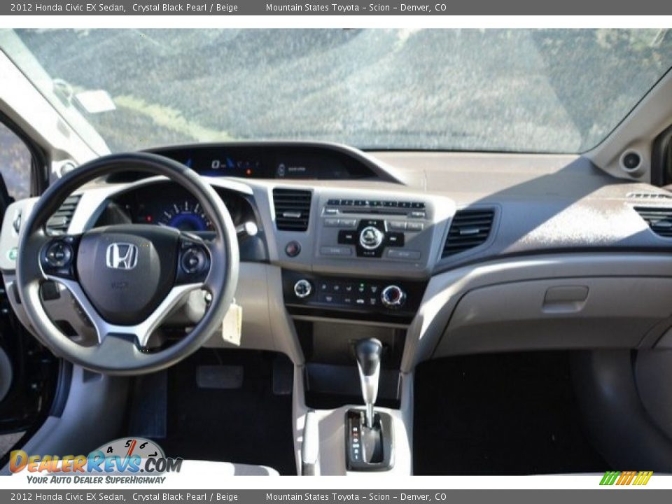 2012 Honda Civic EX Sedan Crystal Black Pearl / Beige Photo #13