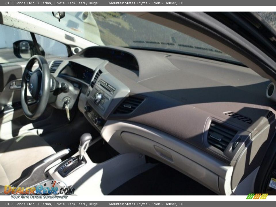 2012 Honda Civic EX Sedan Crystal Black Pearl / Beige Photo #17