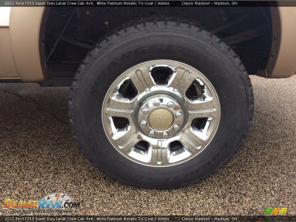 2012 Ford F350 Super Duty Lariat Crew Cab 4x4 White Platinum Metallic Tri-Coat / Adobe Photo #12