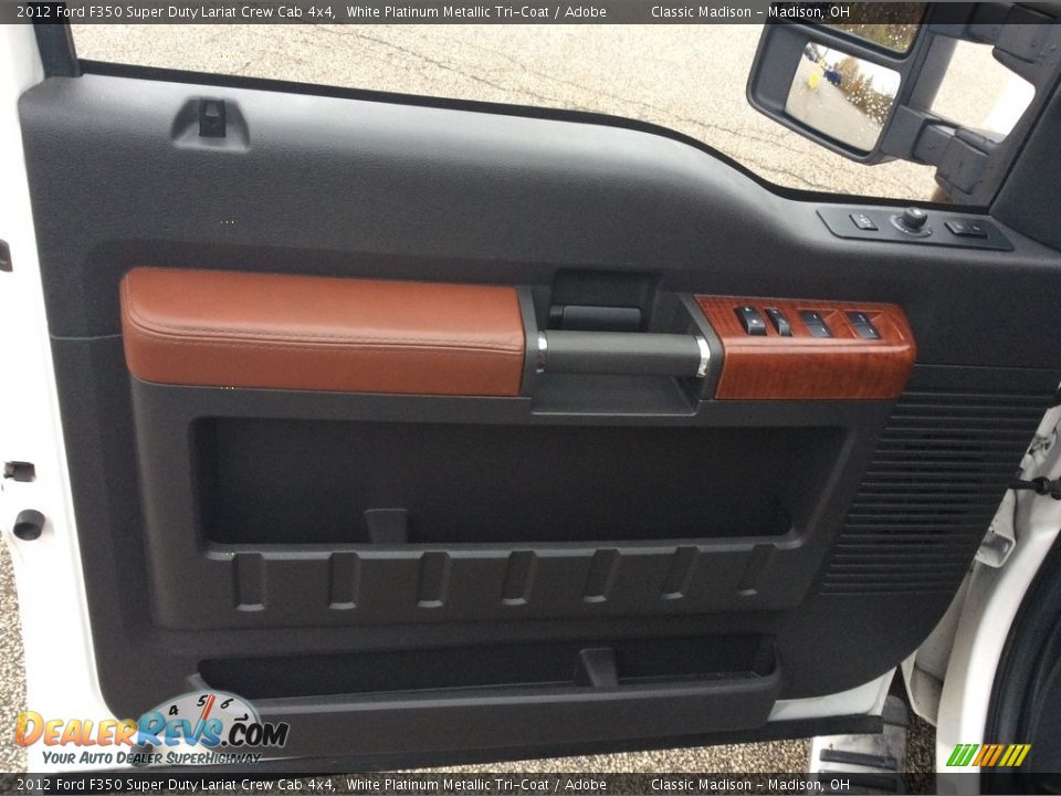2012 Ford F350 Super Duty Lariat Crew Cab 4x4 White Platinum Metallic Tri-Coat / Adobe Photo #14