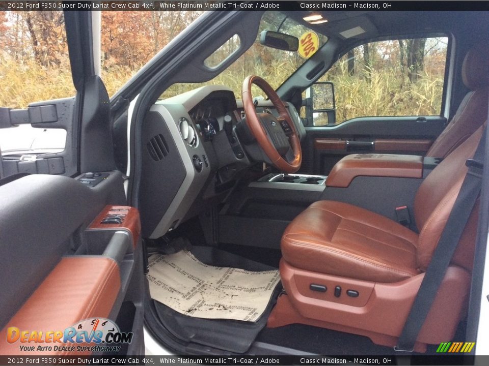 2012 Ford F350 Super Duty Lariat Crew Cab 4x4 White Platinum Metallic Tri-Coat / Adobe Photo #15