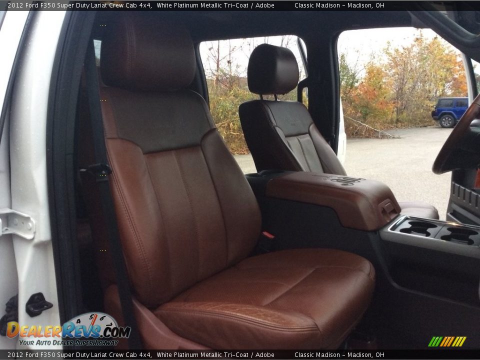 2012 Ford F350 Super Duty Lariat Crew Cab 4x4 White Platinum Metallic Tri-Coat / Adobe Photo #22
