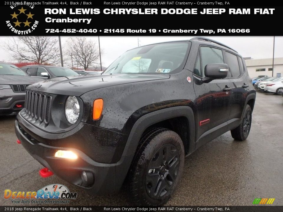 2018 Jeep Renegade Trailhawk 4x4 Black / Black Photo #1