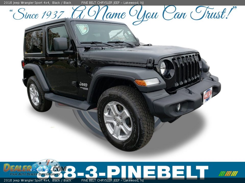 2018 Jeep Wrangler Sport 4x4 Black / Black Photo #1
