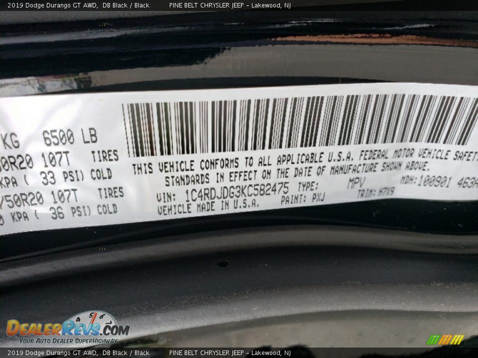 2019 Dodge Durango GT AWD DB Black / Black Photo #9