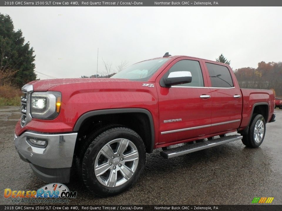 2018 GMC Sierra 1500 SLT Crew Cab 4WD Red Quartz Tintcoat / Cocoa/­Dune Photo #1