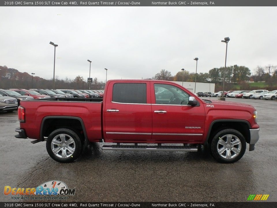 2018 GMC Sierra 1500 SLT Crew Cab 4WD Red Quartz Tintcoat / Cocoa/­Dune Photo #4
