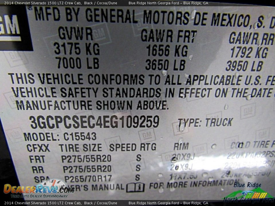 2014 Chevrolet Silverado 1500 LTZ Crew Cab Black / Cocoa/Dune Photo #28