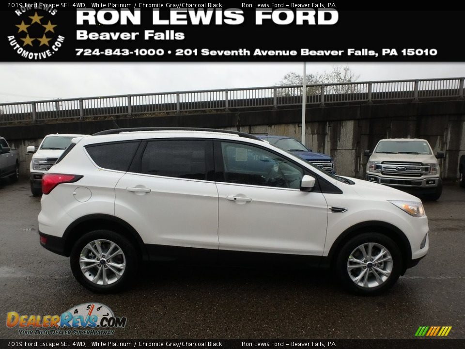 2019 Ford Escape SEL 4WD White Platinum / Chromite Gray/Charcoal Black Photo #1