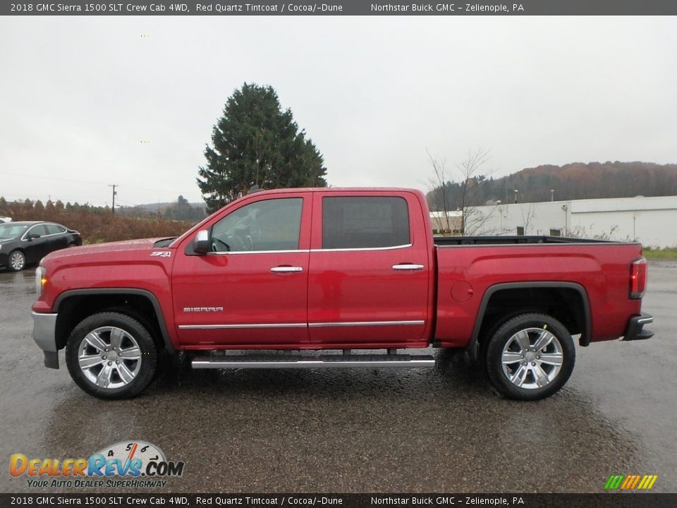 2018 GMC Sierra 1500 SLT Crew Cab 4WD Red Quartz Tintcoat / Cocoa/­Dune Photo #8