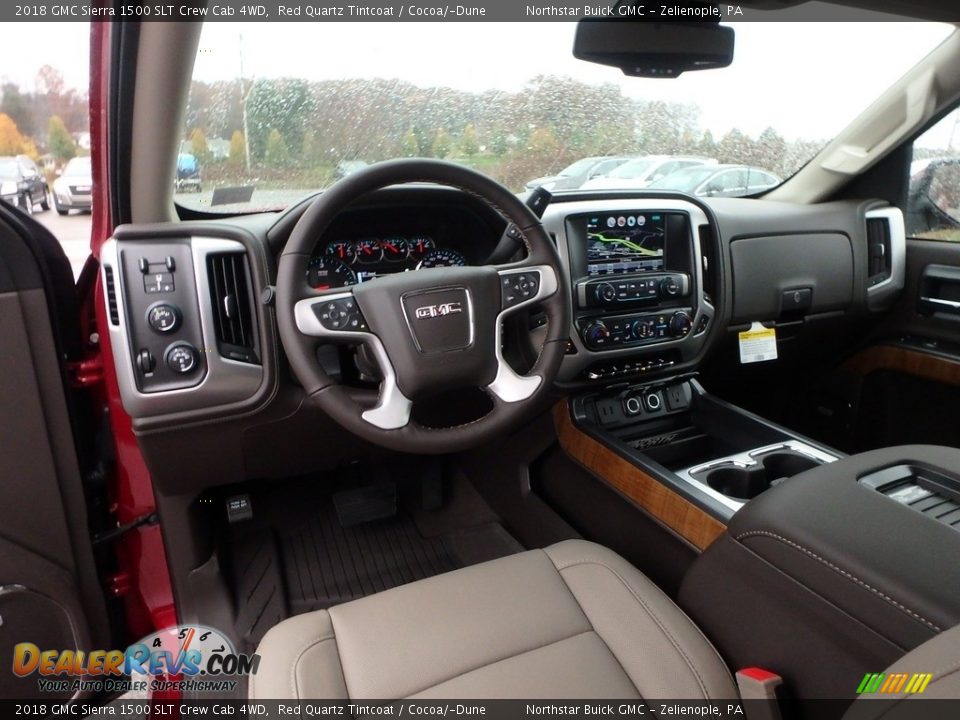 2018 GMC Sierra 1500 SLT Crew Cab 4WD Red Quartz Tintcoat / Cocoa/­Dune Photo #12