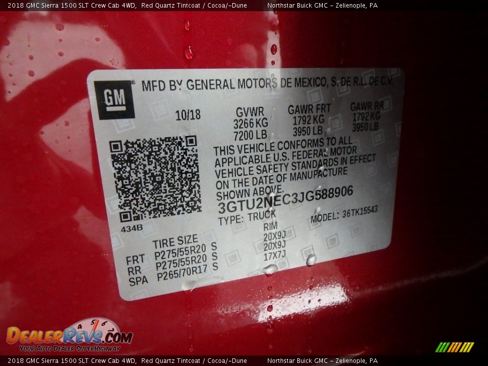 2018 GMC Sierra 1500 SLT Crew Cab 4WD Red Quartz Tintcoat / Cocoa/­Dune Photo #16