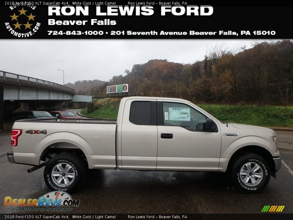 2018 Ford F150 XLT SuperCab 4x4 White Gold / Light Camel Photo #1