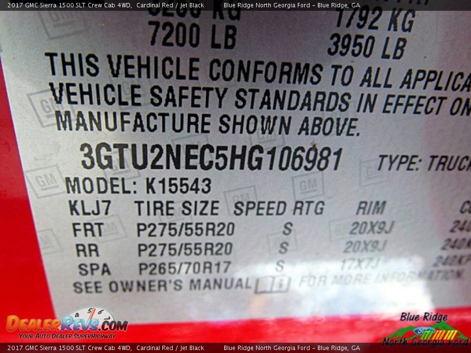 2017 GMC Sierra 1500 SLT Crew Cab 4WD Cardinal Red / Jet Black Photo #27