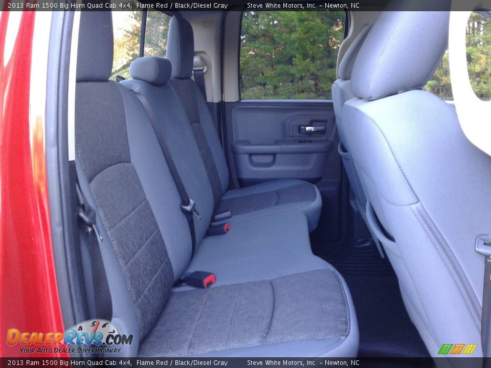 2013 Ram 1500 Big Horn Quad Cab 4x4 Flame Red / Black/Diesel Gray Photo #14