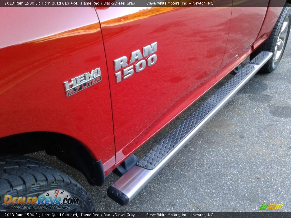 2013 Ram 1500 Big Horn Quad Cab 4x4 Flame Red / Black/Diesel Gray Photo #32