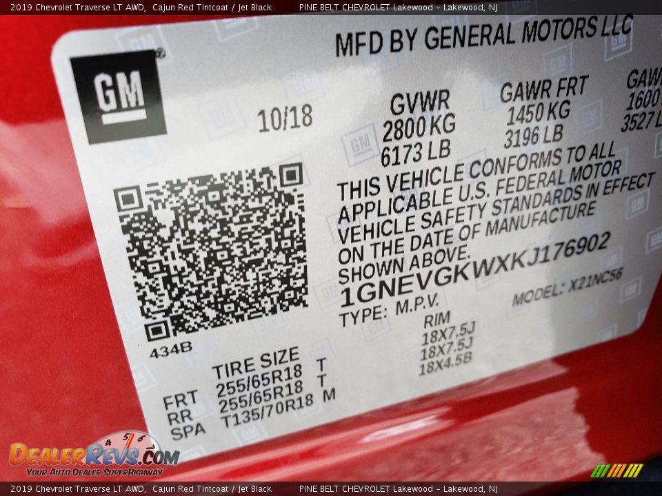 2019 Chevrolet Traverse LT AWD Cajun Red Tintcoat / Jet Black Photo #9