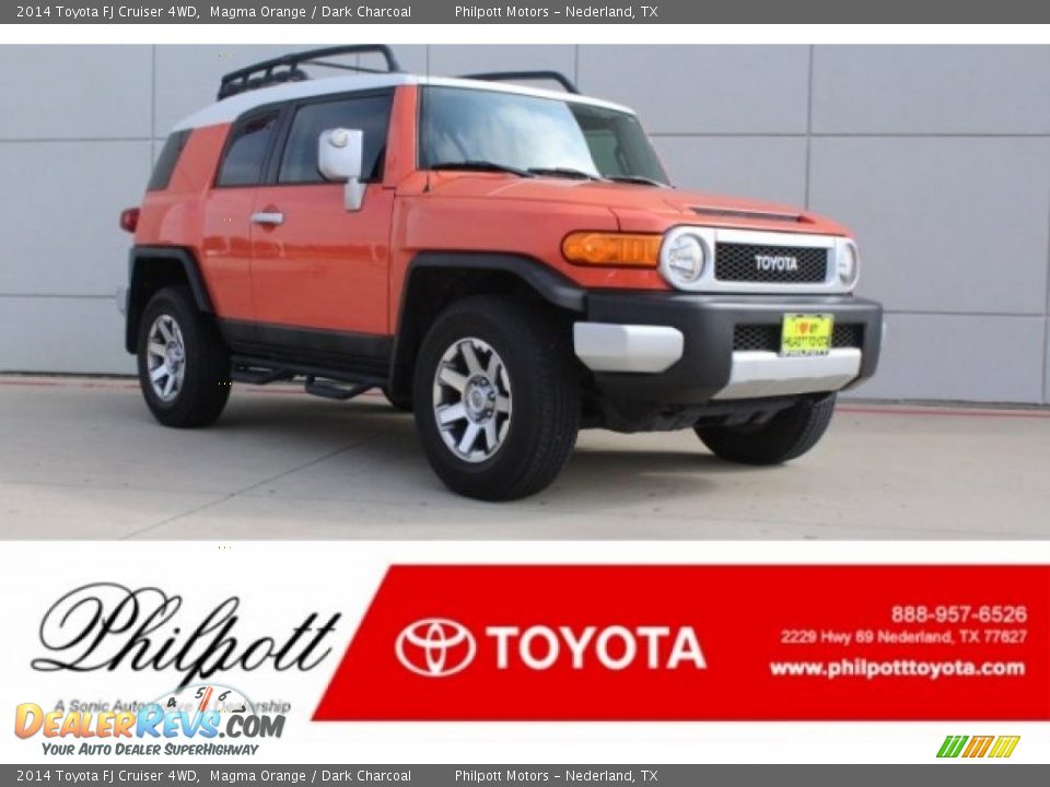 2014 Toyota FJ Cruiser 4WD Magma Orange / Dark Charcoal Photo #1