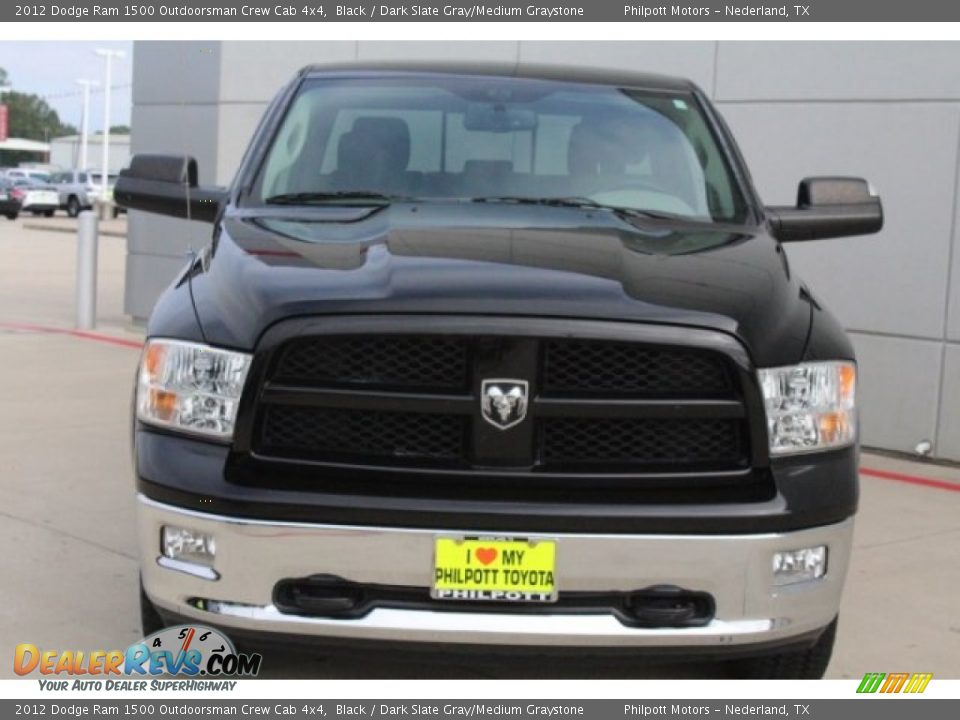 2012 Dodge Ram 1500 Outdoorsman Crew Cab 4x4 Black / Dark Slate Gray/Medium Graystone Photo #3