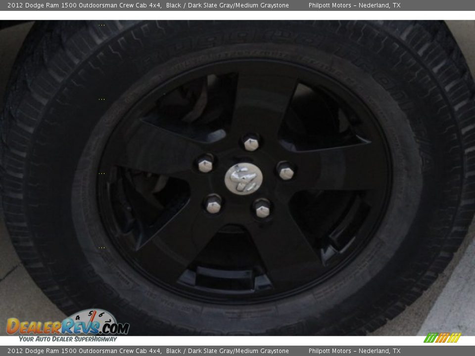 2012 Dodge Ram 1500 Outdoorsman Crew Cab 4x4 Black / Dark Slate Gray/Medium Graystone Photo #11