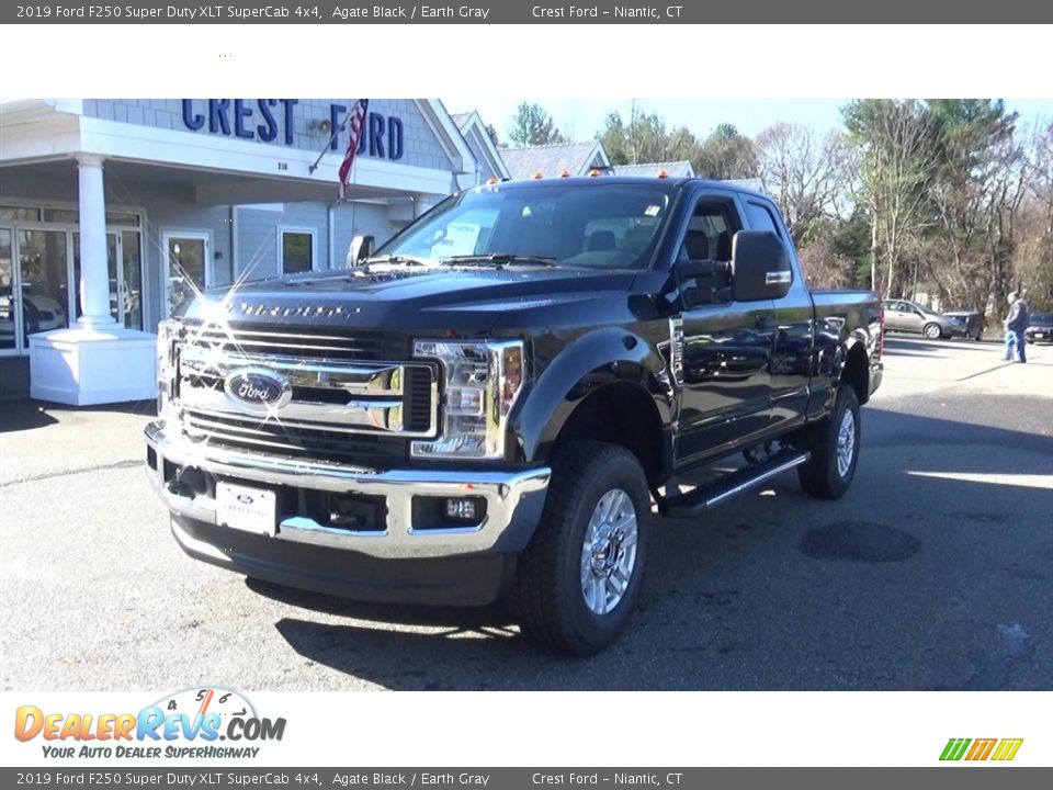 2019 Ford F250 Super Duty XLT SuperCab 4x4 Agate Black / Earth Gray Photo #3
