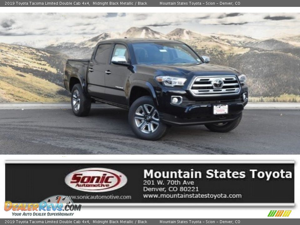 2019 Toyota Tacoma Limited Double Cab 4x4 Midnight Black Metallic / Black Photo #1