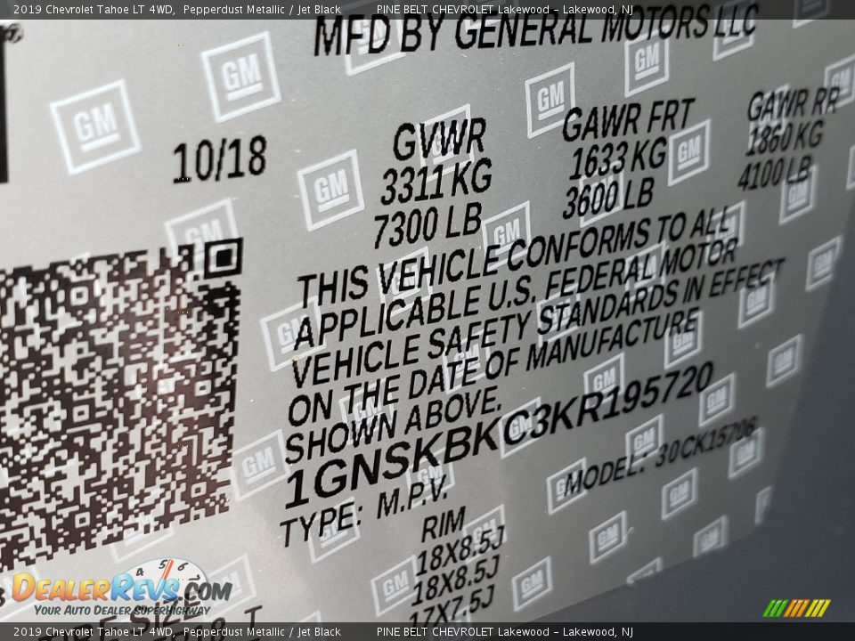 2019 Chevrolet Tahoe LT 4WD Pepperdust Metallic / Jet Black Photo #9