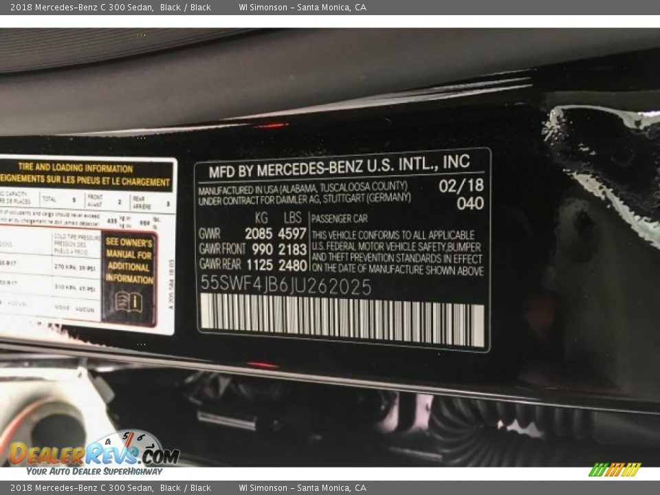 2018 Mercedes-Benz C 300 Sedan Black / Black Photo #11