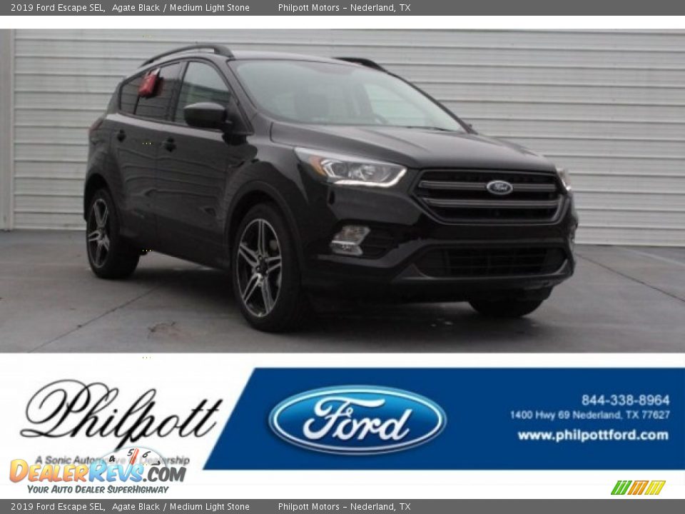 2019 Ford Escape SEL Agate Black / Medium Light Stone Photo #1