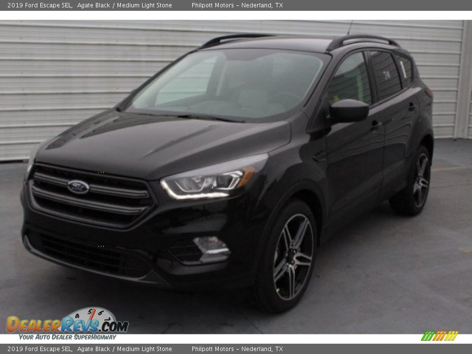 2019 Ford Escape SEL Agate Black / Medium Light Stone Photo #3