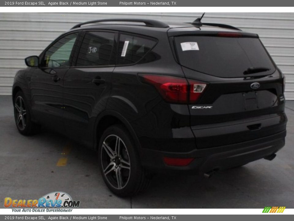 2019 Ford Escape SEL Agate Black / Medium Light Stone Photo #7